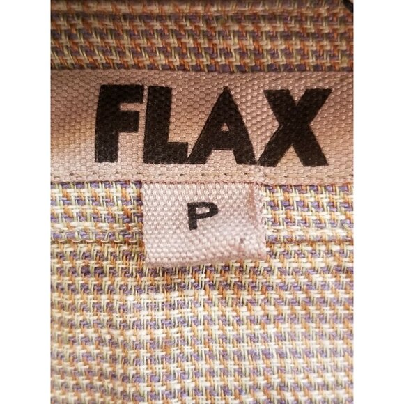 Flax Womens Linen Textured Blazer Jacket Size P (4-6) Tan Pockets Button Front - Picture 3 of 6